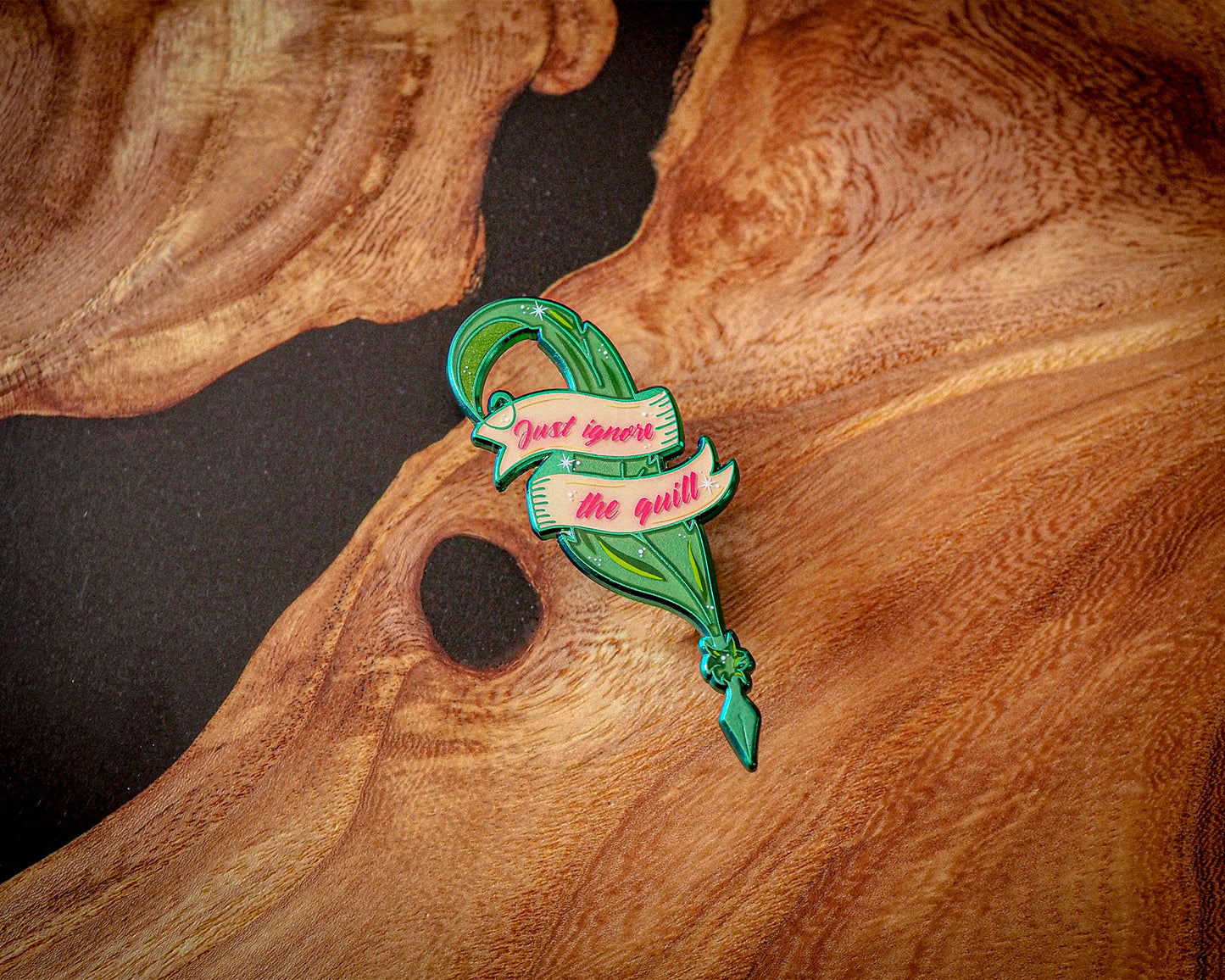 Mean Journalist Quill - GREEN variant - Enamel pin