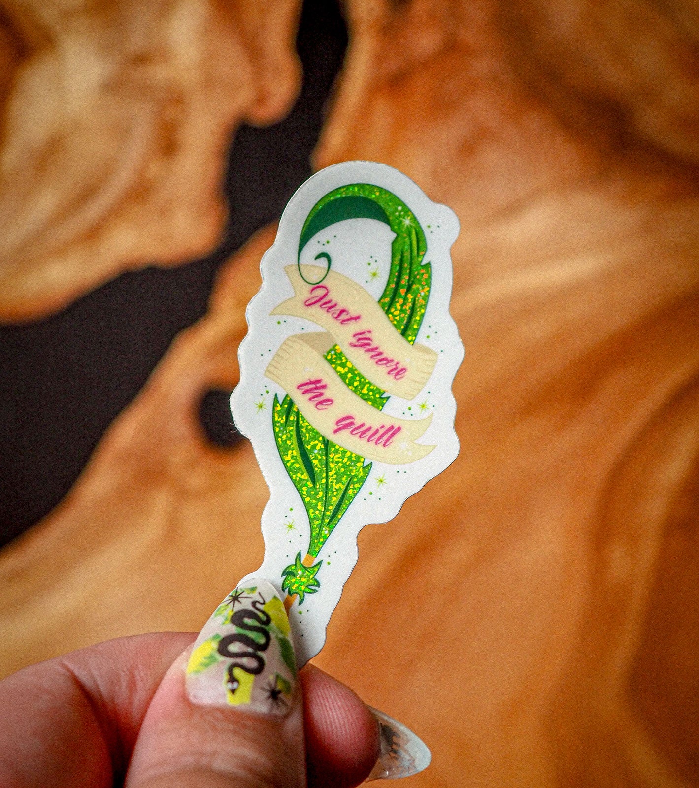 Mean Journalist Quill - Glitter Sticker
