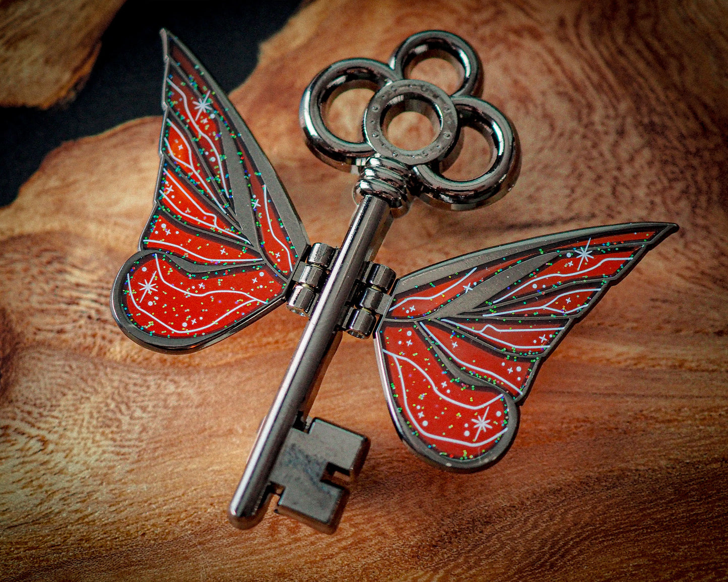 Flying Key - ORANGE - Enamel pin