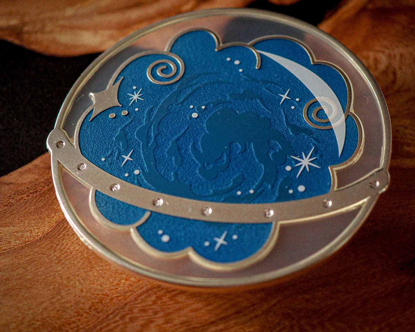 Giant Memory Globe - Blue Silver LE - Enamel Pin