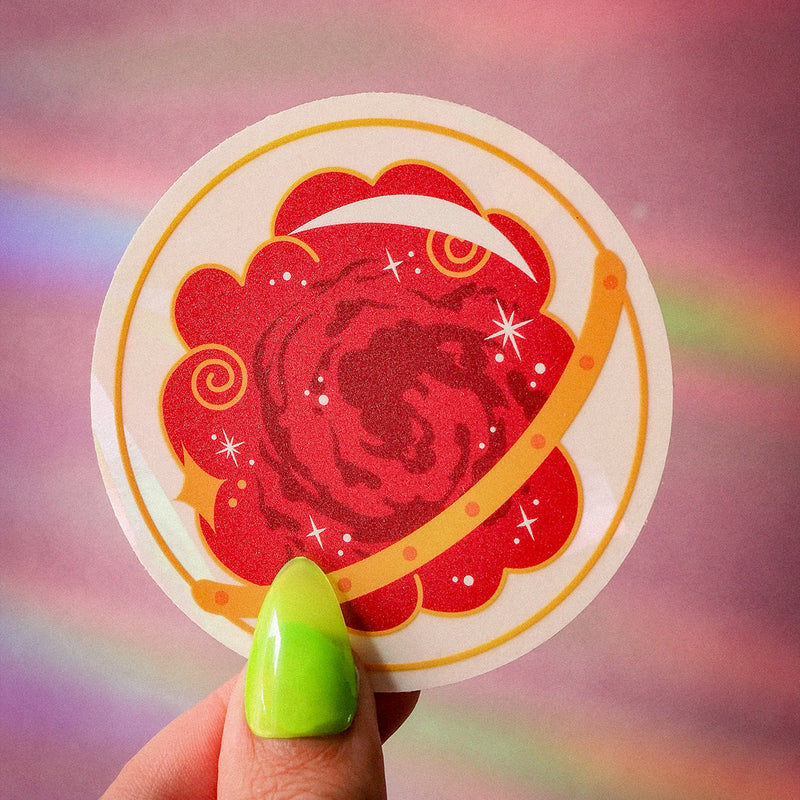 Red Memory globe - Suncatcher Sticker