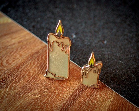 Mini Candles - Natural - Enamel pin set