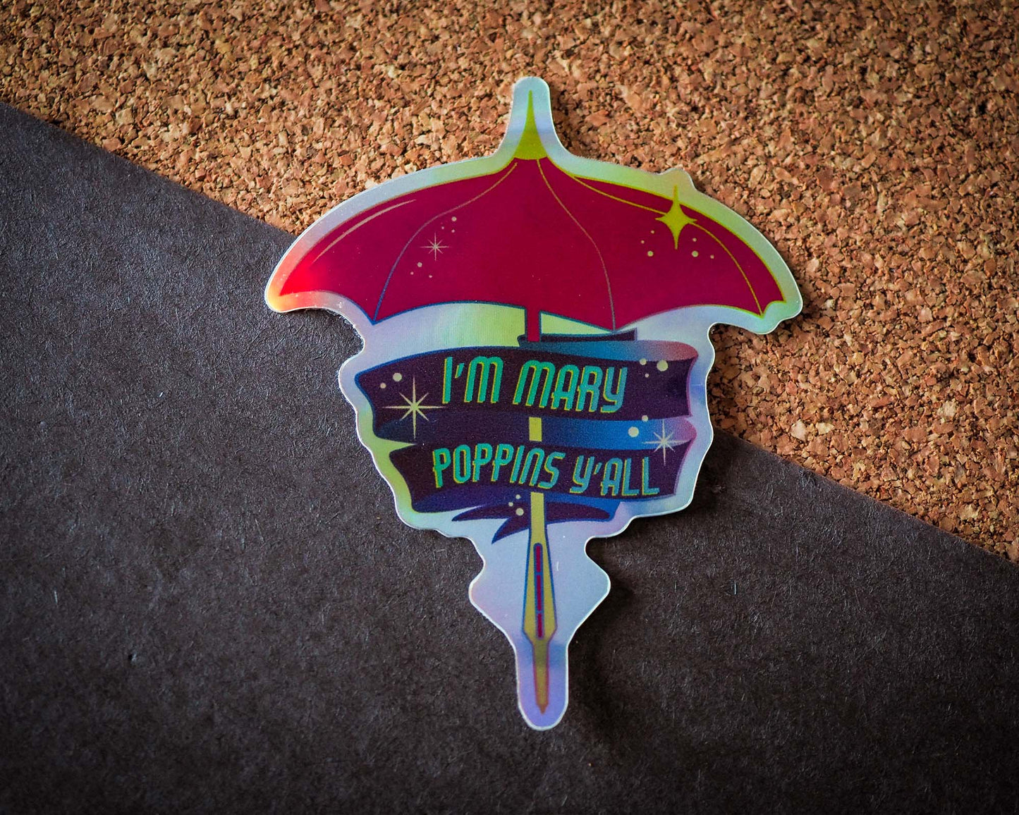 Flying umbrella - Holographic - Sticker